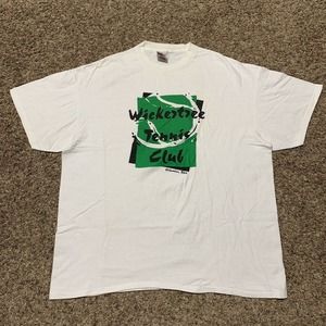 Wickeztzee Tennis Club Oneita Power-T T-Shirt Size XXL Vintage Rare
